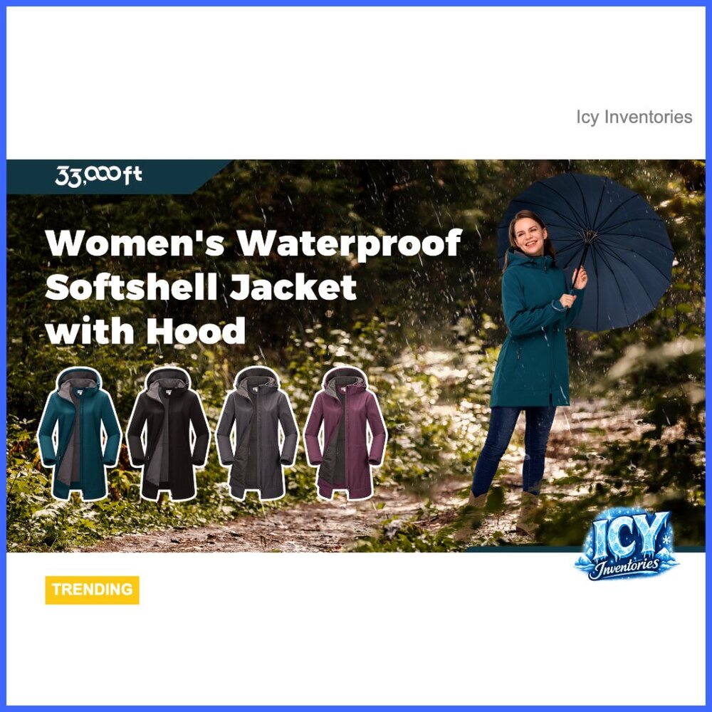 Waterproof Softshell Long Rain Jacket Fleece Line… - image 6